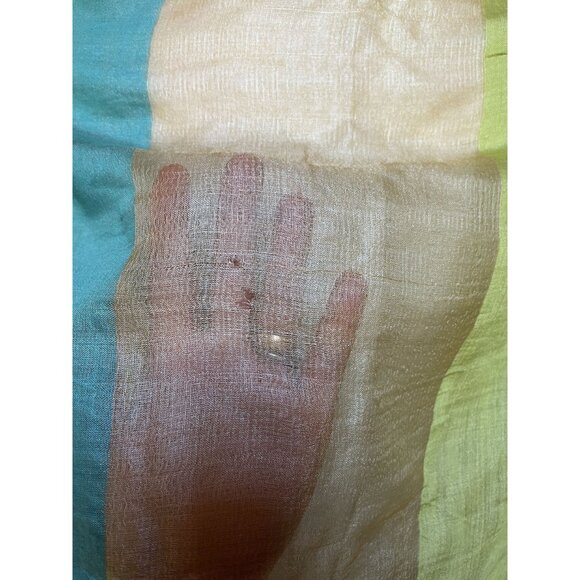 Rising Tide Handcrafted Sheer Scarf With Burnout Velvet Circles & Wide Colorful - Picture 8 of 8